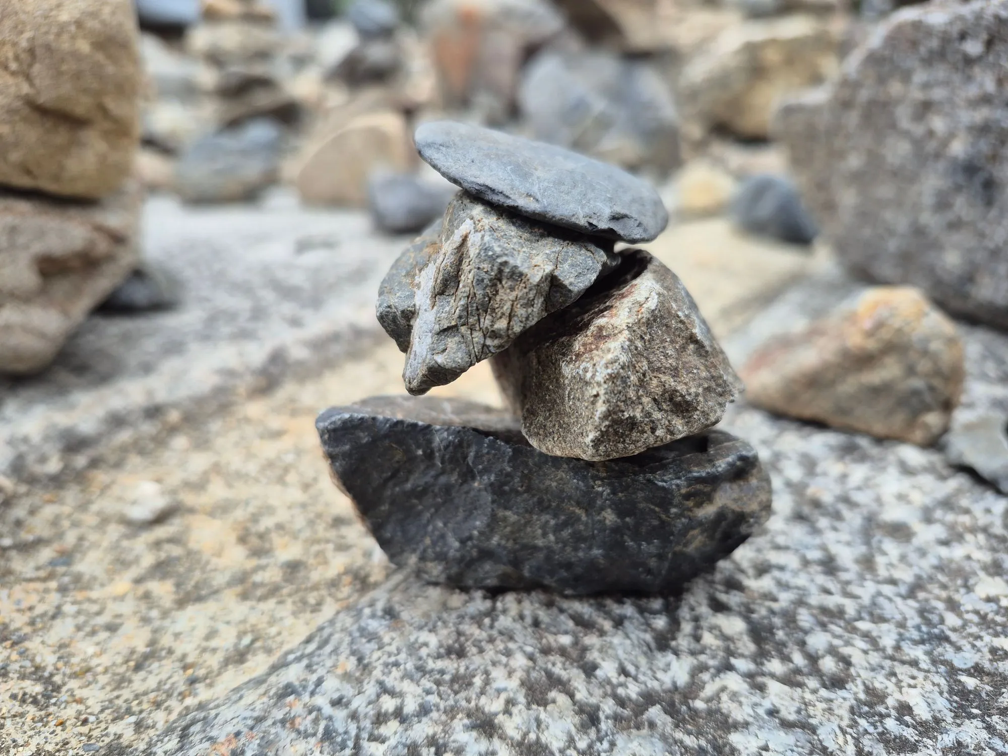 A small stack of balanced stones.
